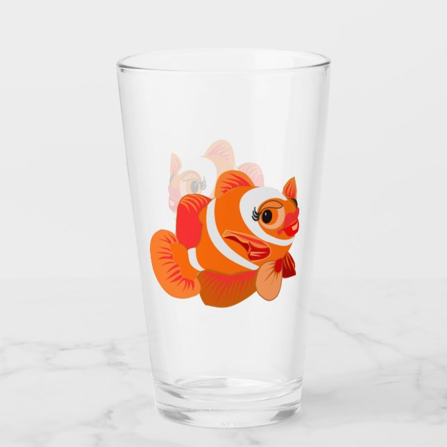 Vidrio de pescado de oro - Personalizable (Anverso)