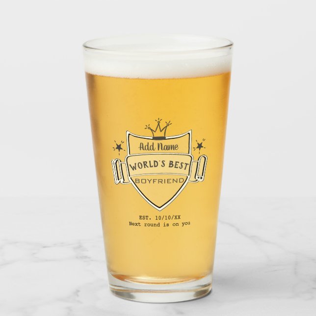 VIDRIO DE PINTURA DE CERVEZA personalizado del mej (Anverso (lleno))