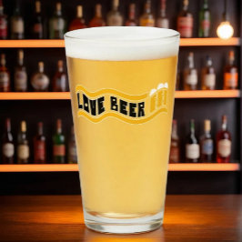 Vidrio de pintura retro "Love Beer"