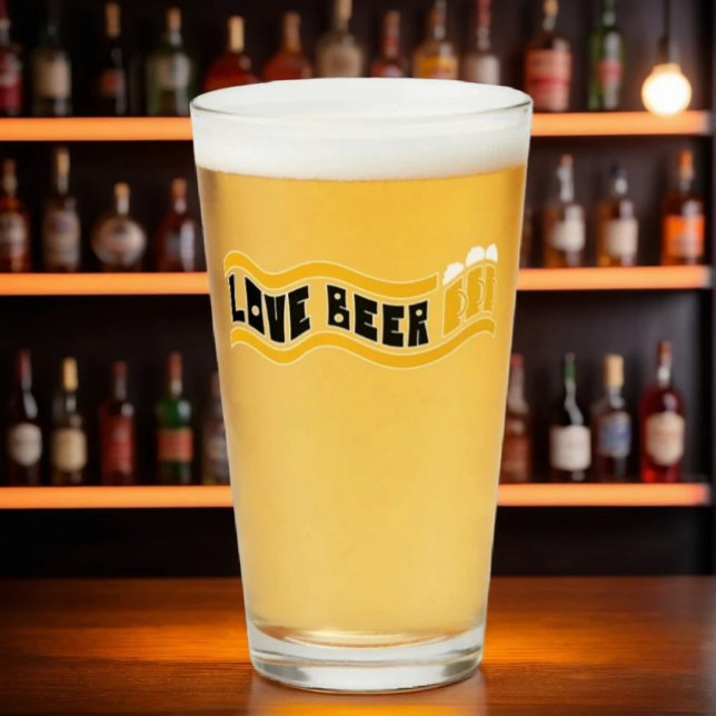 Vidrio de pintura retro "Love Beer" (Subido por el creador)