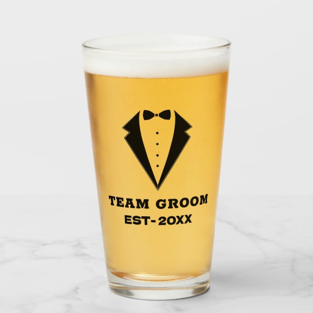 Vidrio de propuesta de Groomsmen, Team Groom perso (Anverso (lleno))