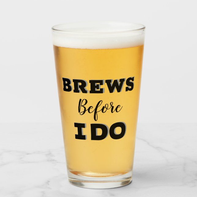 Vidrio de propuesta de los Groomsmen, brew antes q (Anverso (lleno))