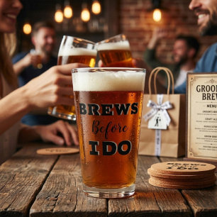 Vidrio de propuesta de los Groomsmen, brew antes q