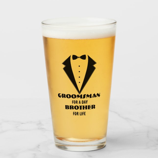 Vidrio de propuesta de los Groomsmen, groomsman po (Anverso (lleno))