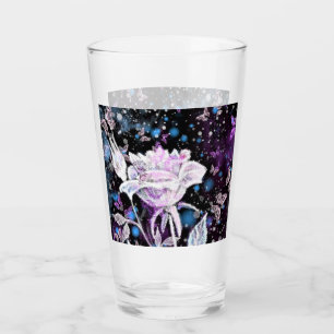 Vidrio de Rosa y mariposas