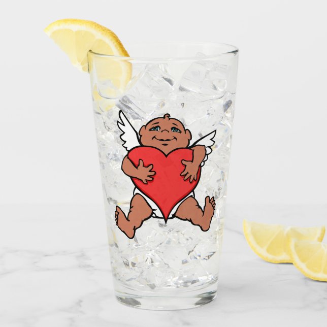 Vidrio de San Valentín de arte cupido personalizad (Anverso (hielo))