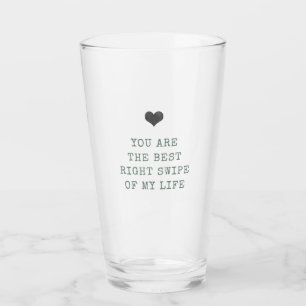 Vidrio de San Valentín verde sabio minimalista