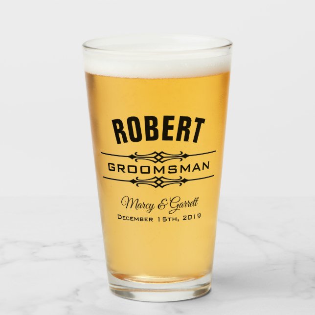 VIDRIO DE TUMBLER DE LA FIESTA DE BODA DE GROOMSMA (Anverso (lleno))