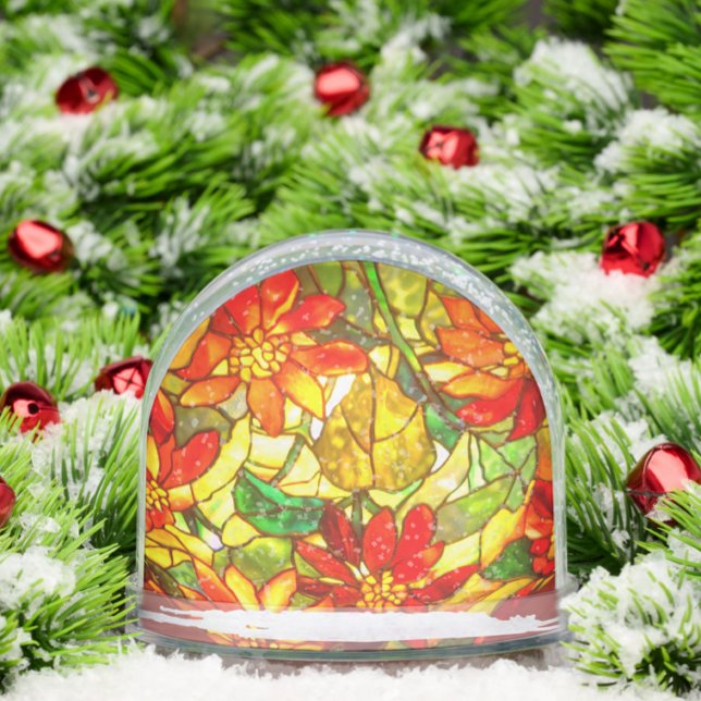 Vidrio de vidrio manchado flor de poinsettia vinta (Subido por el creador)