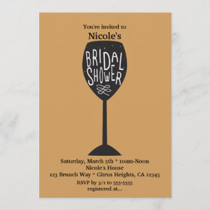 Vidrio de vino BRIDAL Invitaciones de COLOR