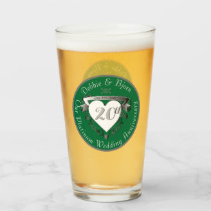 Vidrio del 20° Aniversario del Boda