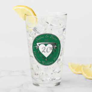 Vidrio del 20° Aniversario del Boda