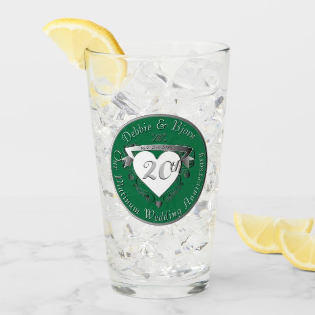 Vidrio del 20° Aniversario del Boda (Anverso (hielo))