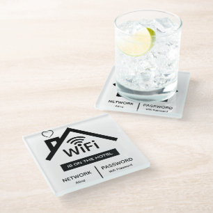 Vidrio Está en la contraseña WiFi del hotel Posavasos de