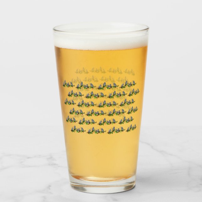 Vidrio Fiesta de loro gris africano (Reverso (lleno))