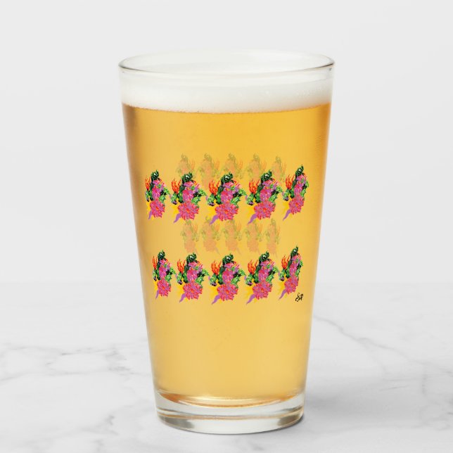 Vidrio : Flores tropicales (Anverso (lleno))