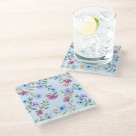Vidrio Hermoso Posavasos Floral de Acuarela