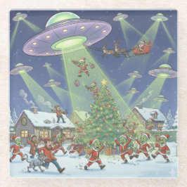 Vidrio Invasión de alienígenas de Navidad, Posavasos de v