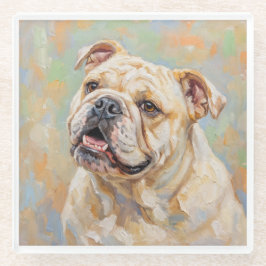 Vidrio Juego de posavasos de arte de Bulldog Francés