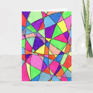"Vidrio Manchado" Abstracto Diseño Tarjeta de Salu