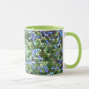 "Vidrio manchado azul, verde y morado" taza de caf