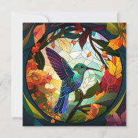 Vidrio Manchado de Pájaro Humming
