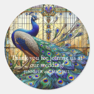 Vidrio Manchado De Pavo Real Gracias Pegatinas De 