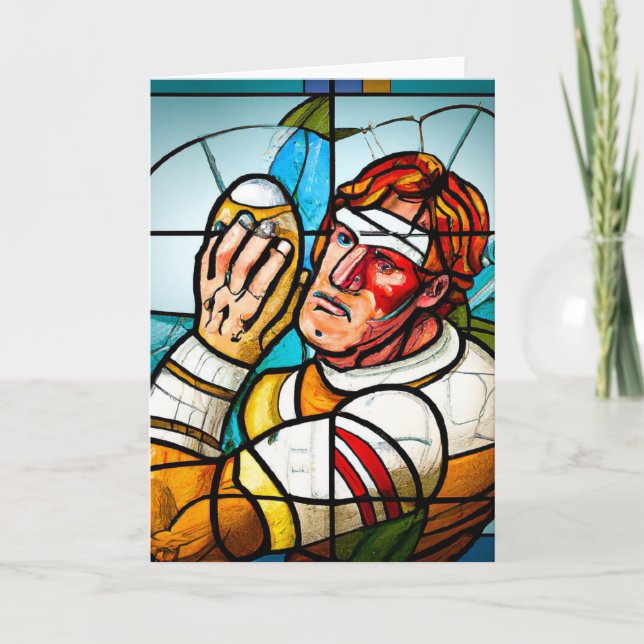 Vidrio Manchado de Rugby - Tarjeta de saludo de Ru (Anverso)