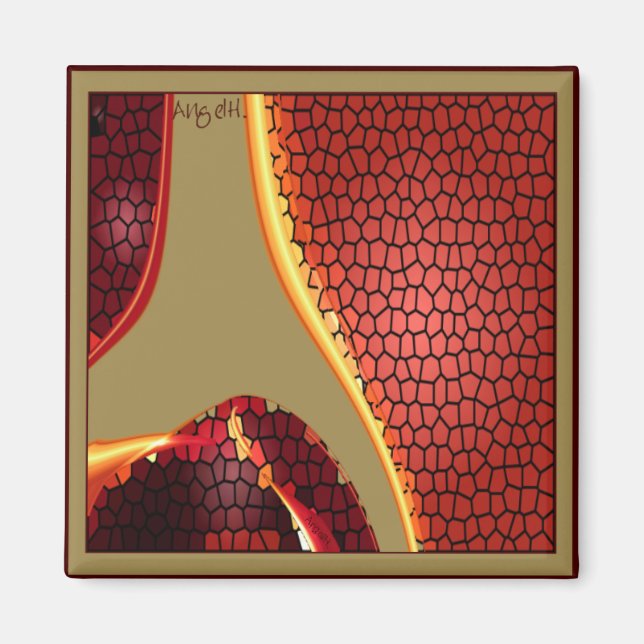 Vidrio manchado - imán de arándano (Frente)