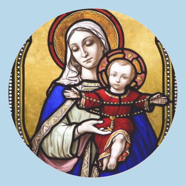 Vidrio Manchado María Sello para sobres Joven Jesú (Subido por el creador)