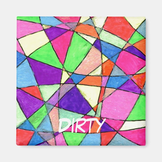 "Vidrio Manchado" Resumen Imán de estado del lavav (Frente)