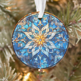 Vidrio manchado Snowflake Claus Ornamento de Navid