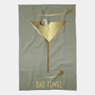 Vidrio martini con toalla de bar