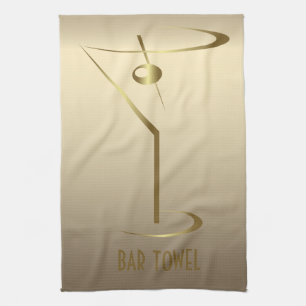Vidrio martini con toalla de bar