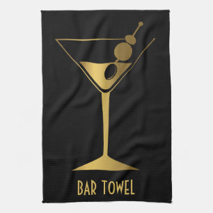 Vidrio martini de la toalla de bar