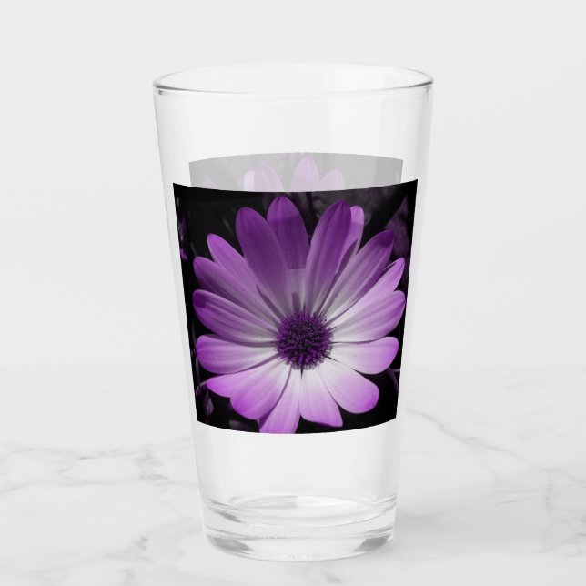 Vidrio morado de flores de margarita (Anverso)