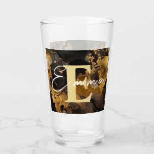 Vidrio negro y dorado personalizado de tinta de al