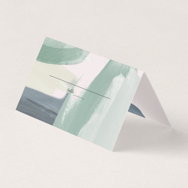 Vidrio oceánico costero | Tarjeta de plaza Boda (Anverso)