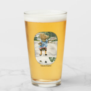 Vidrio para beber de la fantasía del niño que salt