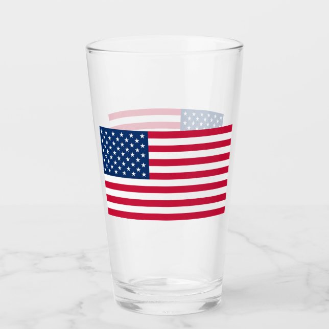 Vidrio Patriótico de Bandera Americana (Anverso)