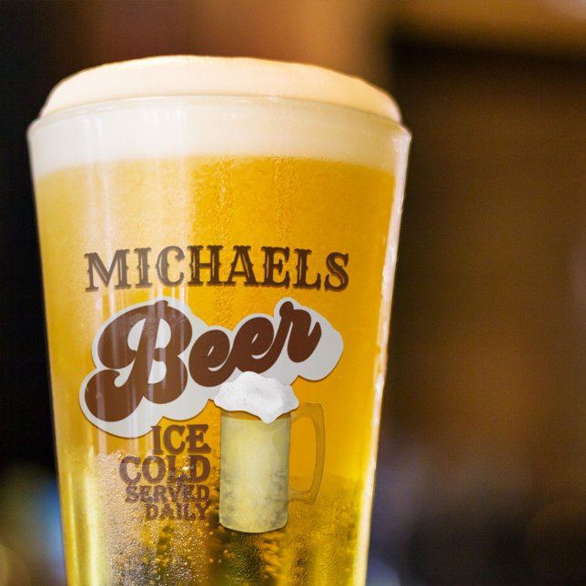 Vidrio personalizado clásico retro de cerveza (Custom beer vintage personalized glass)