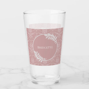 Vidrio personalizado de Damask elegante rosa