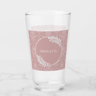 Vidrio personalizado de Damask elegante rosa