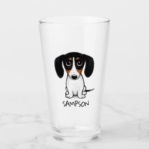 Vidrio Personalizado de perro piebald Dachshund