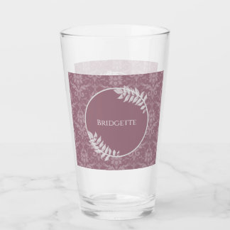 Vidrio personalizado elegante de Mauve Damask