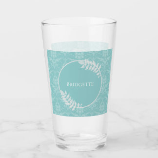 Vidrio personalizado elegante verde azulado Damask