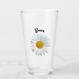 Vidrio personalizado Perky White Daisy Flower