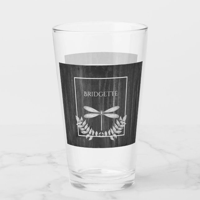 Vidrio personalizado ruso de la libélula de plata (Anverso)
