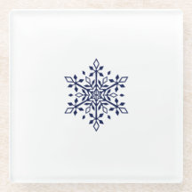 Posavasos con un copo de nieve azul