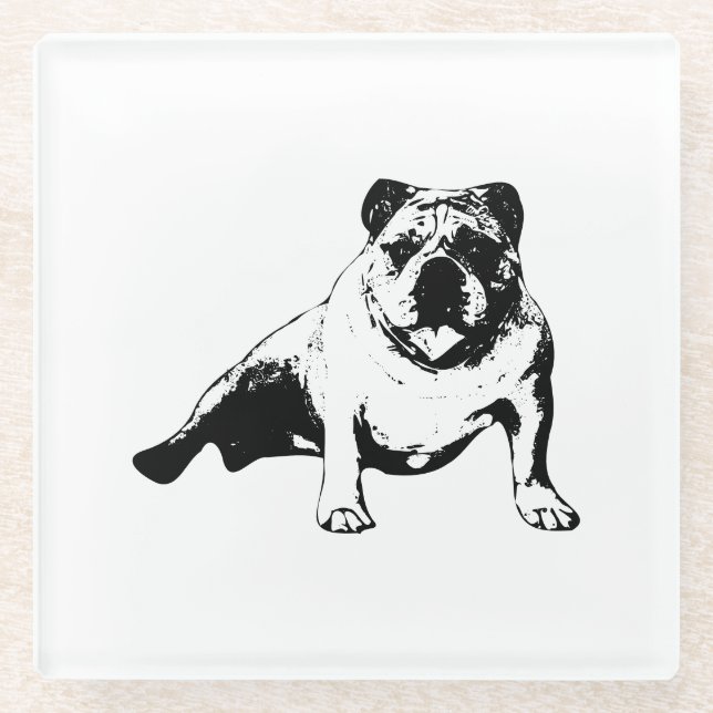 Vidrio Posavasos de Bulldog Relajado (Anverso)